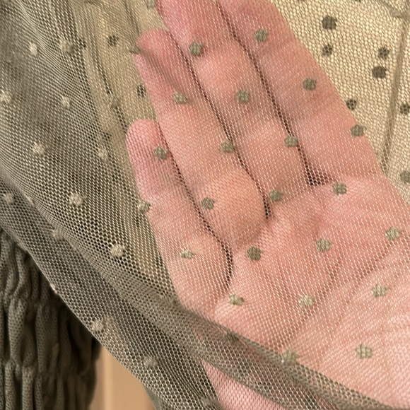 Torrid Dot Mesh Smocked Top - Picture 2 of 3